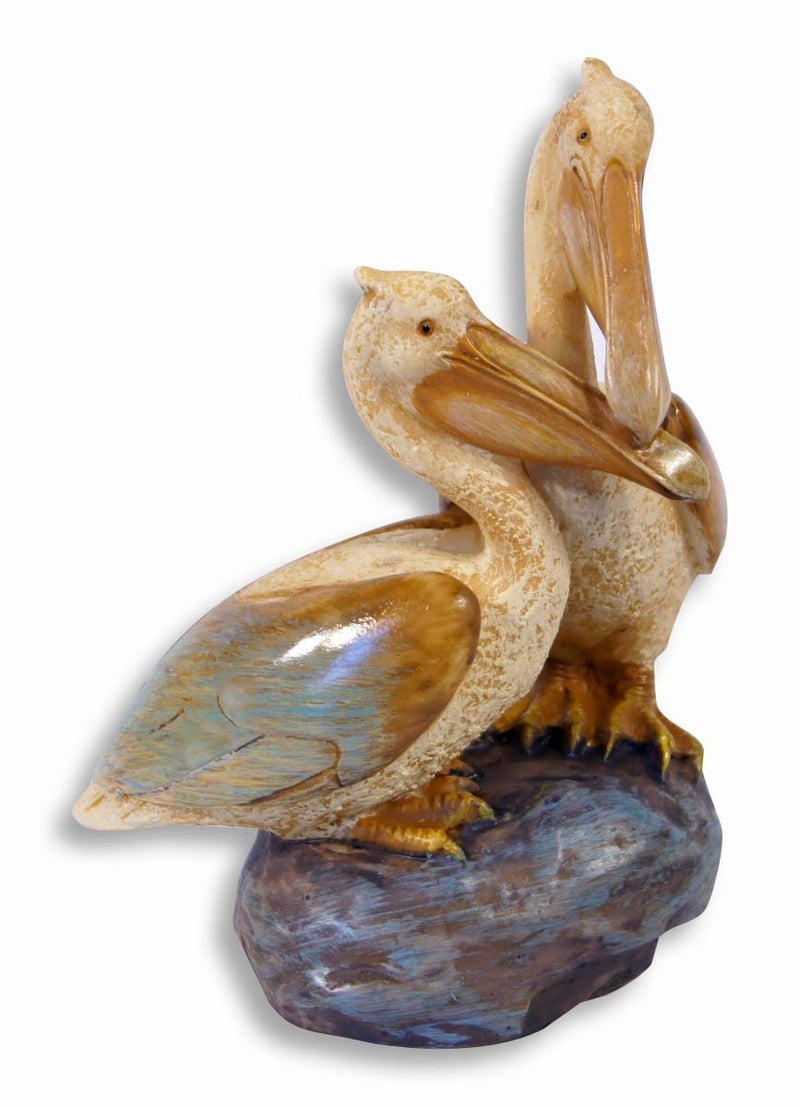 SC Hand Painted Twin Pelican Bird Lovers Figurine 5.25""